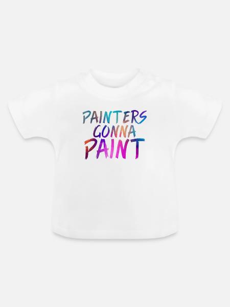 Maler werden malen - Baby Bio-T-Shirt mit Rundhals - Weiß
