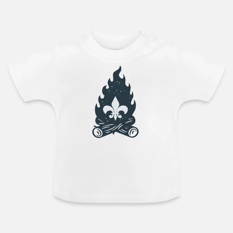 Ciel étoilé Scout de feu de camp - T-shirt bio col rond Bébé - blanc