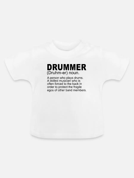 Schlagzeuger Definition - Baby Bio-T-Shirt mit Rundhals - Weiß