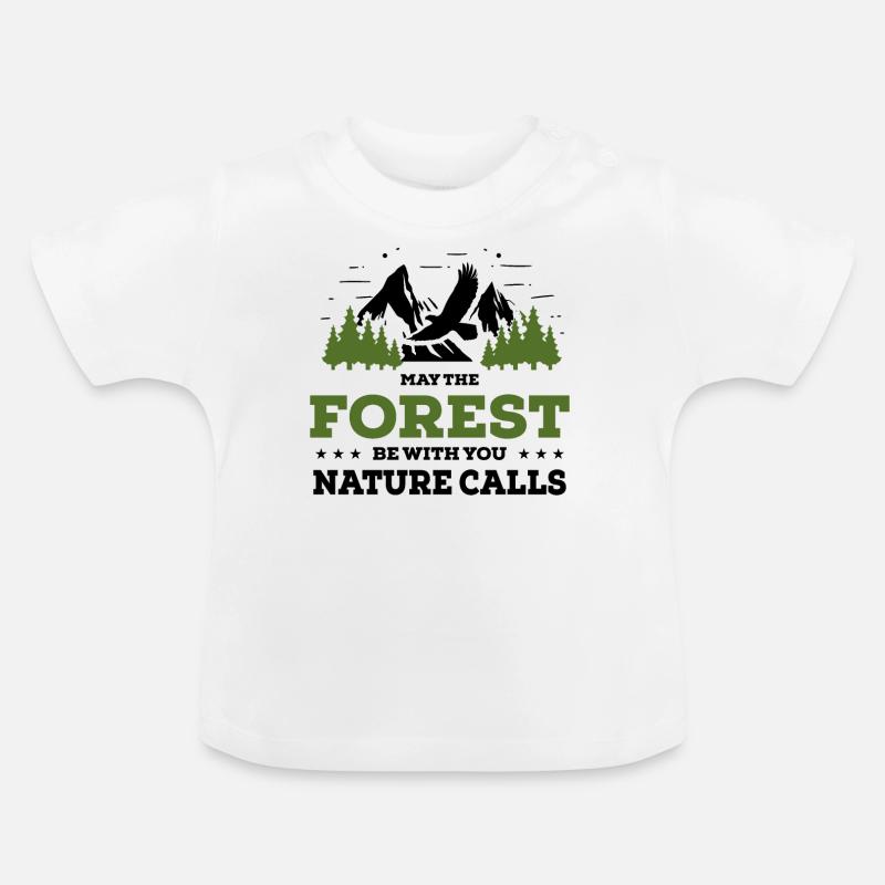 Que la forêt soit avec vous la nature appelle bw - T-shirt bio col rond Bébé - blanc