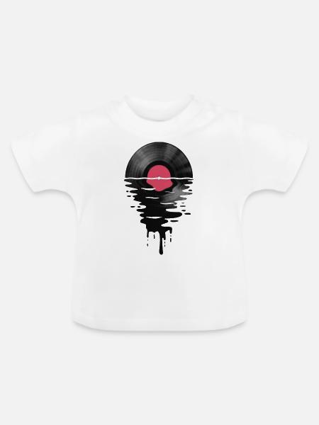 VinylLPRekord Sunset - Baby Bio-T-Shirt mit Rundhals - Weiß