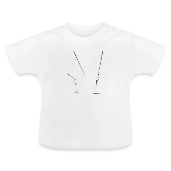 Vieux téléporteur disparaît dans le brouillard hiver - T-shirt bio col rond Bébé - blanc - Devant