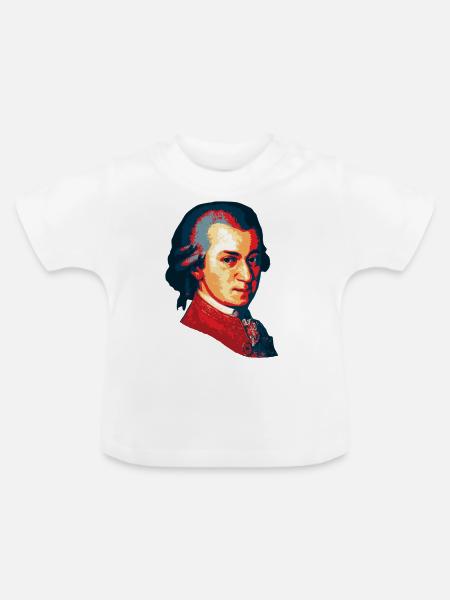 Wolfgang Amadeus Mozart - Baby Bio-T-Shirt mit Rundhals - Weiß