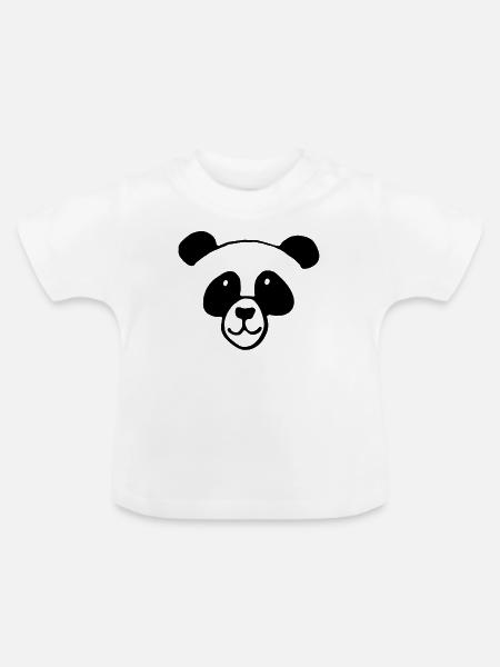 Panda Gesicht - Baby Bio-T-Shirt mit Rundhals - Weiß