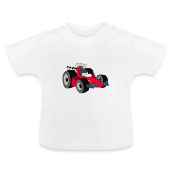 Race Car - Baby Organic T-Shirt with Round Neck - white - Front