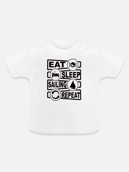 Segeln - Baby Bio-T-Shirt mit Rundhals - Weiß