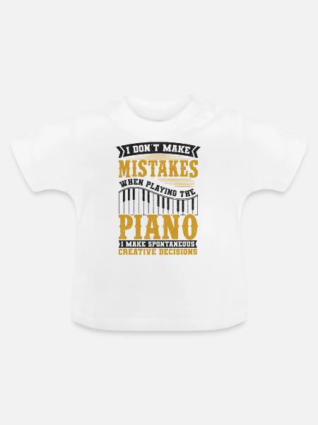 Klavier - Baby Bio-T-Shirt mit Rundhals - Weiß