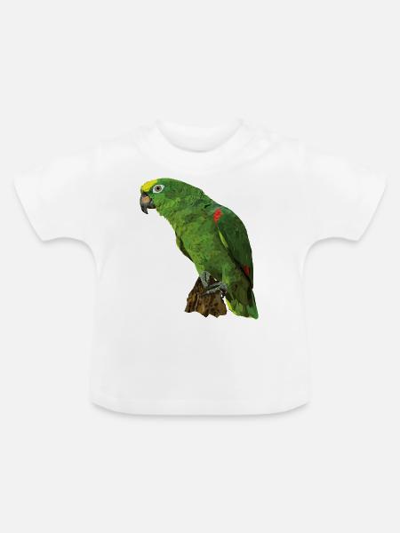Gelbkronenpapagei - Baby Bio-T-Shirt mit Rundhals - Weiß