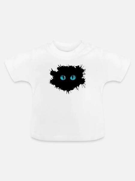Katzenaugen - Baby Bio-T-Shirt mit Rundhals - Weiß