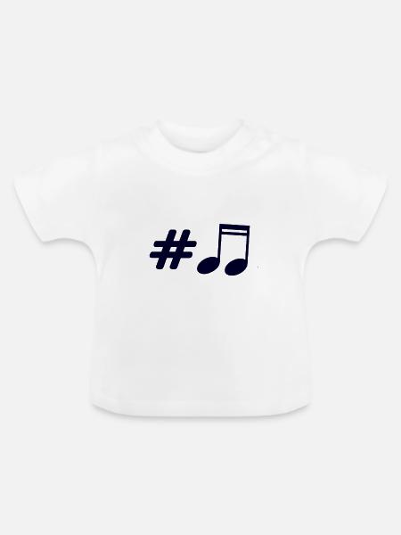 Musik - Musiknote - Baby Bio-T-Shirt mit Rundhals - Weiß