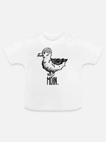 Möwe Moin - Baby Bio-T-Shirt mit Rundhals - Weiß