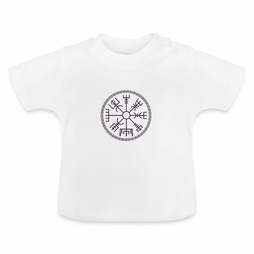 Vegvisir wayfinder viking compass - Vauvan luomu-t-paita, jossa pyöreä pääntie