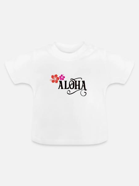 Aloha - Baby Bio-T-Shirt mit Rundhals - Weiß