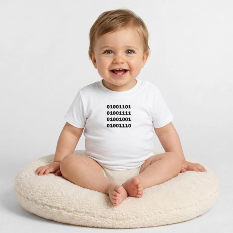 Binary code MOIN Baby Organic T-Shirt with Round Neck