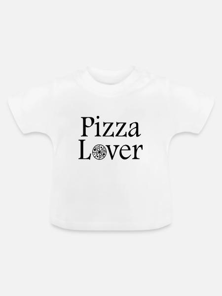 Pizza Lover - Baby Bio-T-Shirt mit Rundhals - Weiß