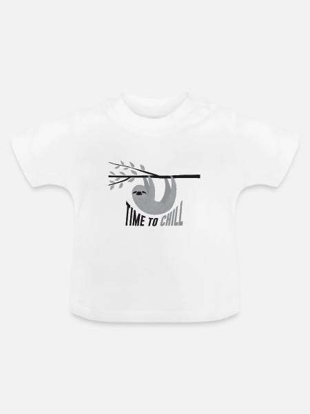 Sloth - Baby Bio-T-Shirt mit Rundhals - Weiß