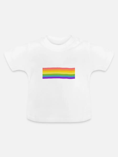 Rainbow - Baby Bio-T-Shirt mit Rundhals - Weiß