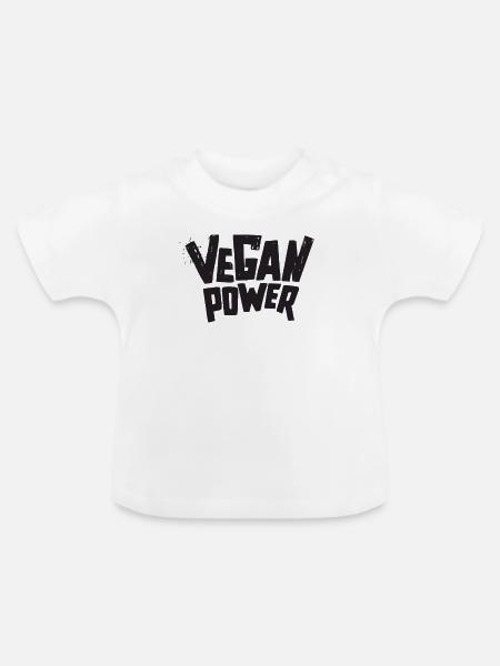 Veganer vegan Power - Baby Bio-T-Shirt mit Rundhals - Weiß