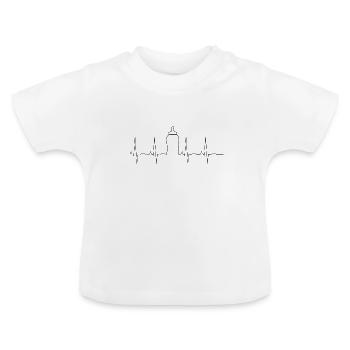 Battement de coeur bébé biberon j’aime le lait - T-shirt bio col rond Bébé - blanc - Devant