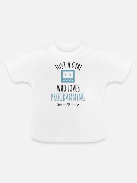 Programmiererin Coding Mädchen Programmieren - Baby Bio-T-Shirt mit Rundhals - Weiß