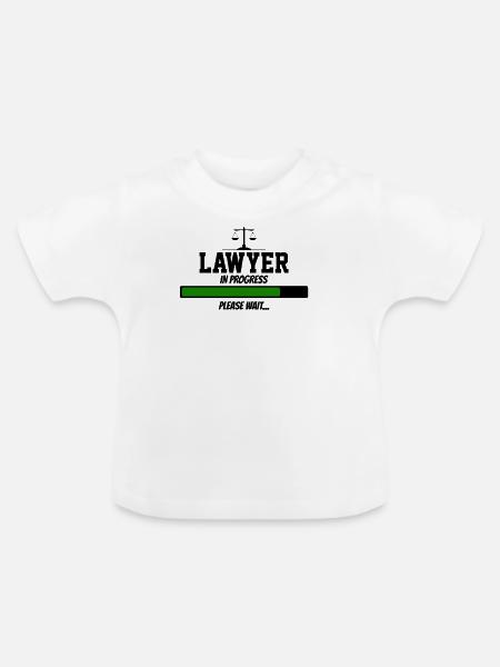 lawyer in progress please wait - Baby Bio-T-Shirt mit Rundhals - Weiß