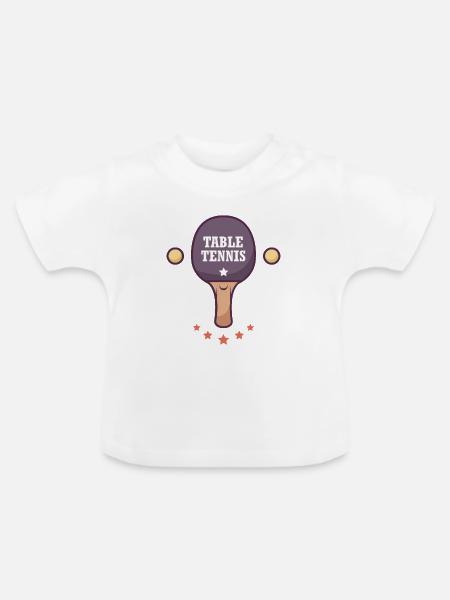 Tischtennisschläger - Baby Bio-T-Shirt mit Rundhals - Weiß