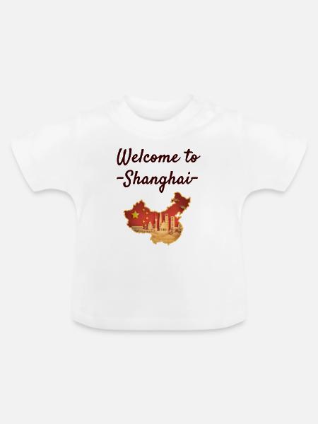 Shanghai - Baby Bio-T-Shirt mit Rundhals - Weiß