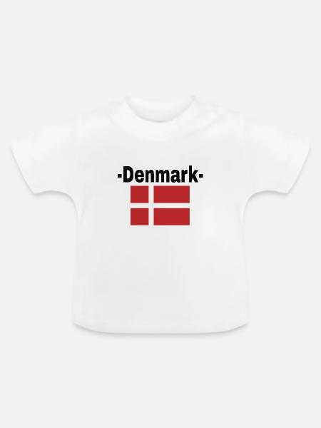 Dänemark - Baby Bio-T-Shirt mit Rundhals - Weiß