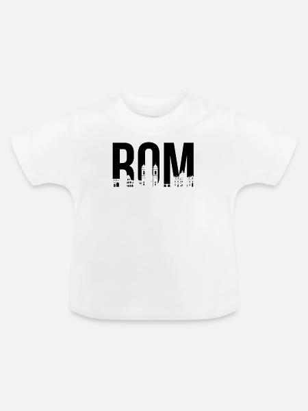 Rom skyline - Baby Bio-T-Shirt mit Rundhals - Weiß
