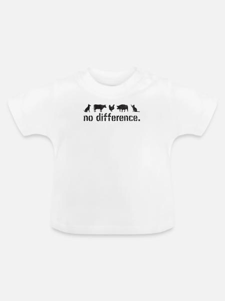 No Difference - Tierschutz Vegan - Baby Bio-T-Shirt mit Rundhals - Weiß
