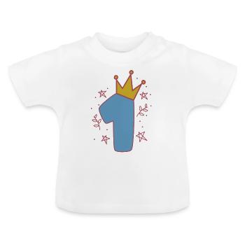 1. Anniversaire bébé - T-shirt bio col rond Bébé - blanc - Devant