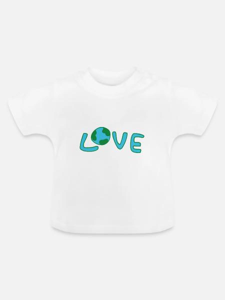 Nachhaltigkeit - Baby Bio-T-Shirt mit Rundhals - Weiß