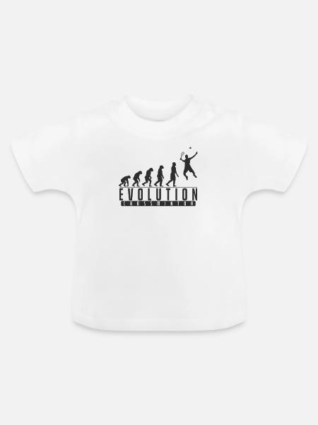 Crossminton Evolution Speedminton - Baby Bio-T-Shirt mit Rundhals - Weiß