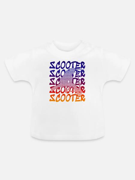 Stunt Scooter - Baby Bio-T-Shirt mit Rundhals - Weiß