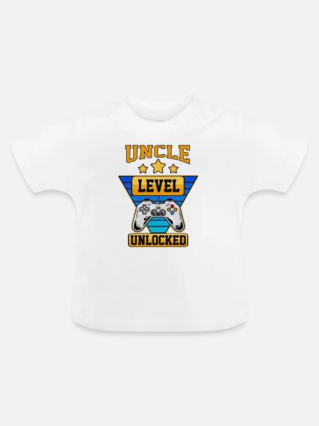 Onkel Level Freigeschaltet - Baby Bio-T-Shirt mit Rundhals - Weiß
