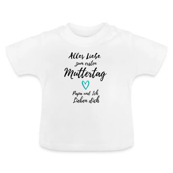 Baby Muttertag Junge - Baby Bio-T-Shirt mit Rundhals - Weiß - Vorne