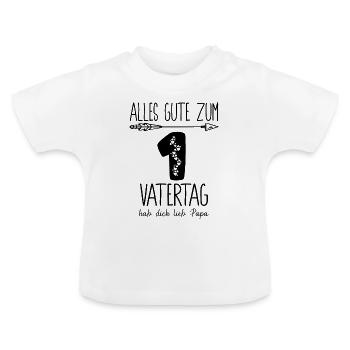 Erster Vatertag - Baby Bio-T-Shirt mit Rundhals - Weiß - Vorne