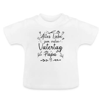 Erster Vatertag - Baby Bio-T-Shirt mit Rundhals - Weiß - Vorne
