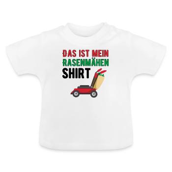 Rasenmähen - Baby Bio-T-Shirt mit Rundhals - Weiß - Vorne
