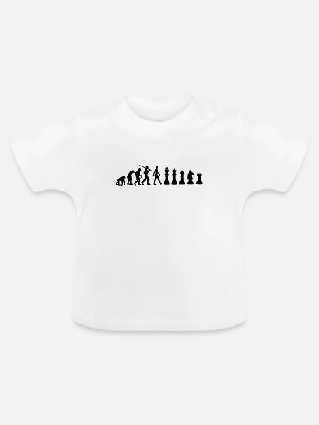 Chess Evolution Schach - Baby Bio-T-Shirt mit Rundhals - Weiß