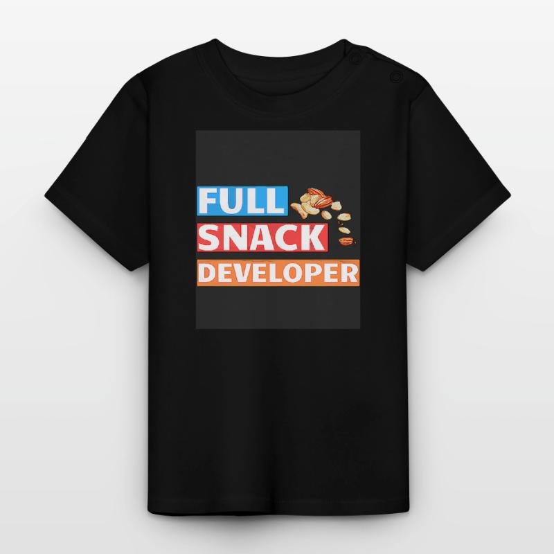 FULL SNACK DEVELOPER - DEVELOPER PUN Baby Organic T-Shirt with Round Neck