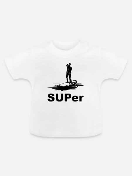 SUP STAND UP PADDLING - Baby Bio-T-Shirt mit Rundhals - Weiß