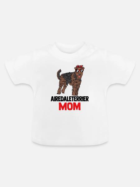 Airedale Terrier - Baby Bio-T-Shirt mit Rundhals - Weiß