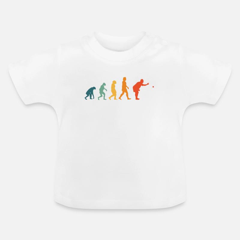 Boccia Evolution Retro Boule Petanque - Baby Organic T-Shirt with Round Neck - white