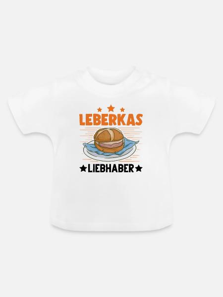 Leberkas Liebhaber Leberkäse Fleischkäse - Baby Bio-T-Shirt mit Rundhals - Weiß
