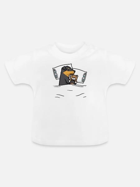 Jagdterrier Kuscheltier Hund - Baby Bio-T-Shirt mit Rundhals - Weiß