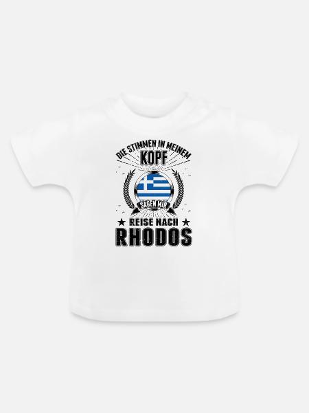 Griechenland Urlaub Stimmen Rhodos Kreta Reise - Baby Bio-T-Shirt mit Rundhals - Weiß