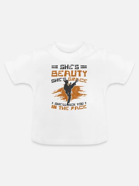 Karate-Mädchen liebt Karate - Baby Bio-T-Shirt mit Rundhals - Weiß