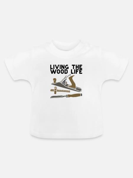 Holzarbeiter Holzverarbeitung - Baby Bio-T-Shirt mit Rundhals - Weiß