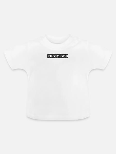 Rugby - Rugby God - Baby Bio-T-Shirt mit Rundhals - Weiß